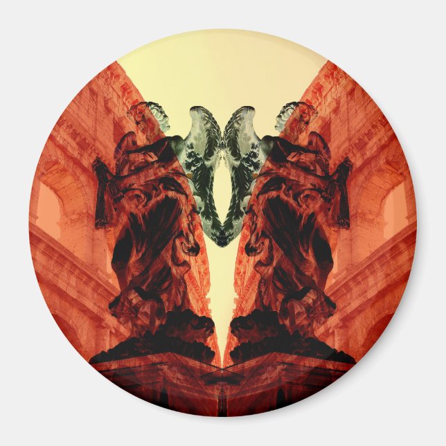 Coole moderne Collage des historischen Rom in Rot Magnet (Vorne)