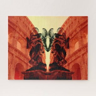 Coole moderne Collage des historischen Rom in Rot Puzzle