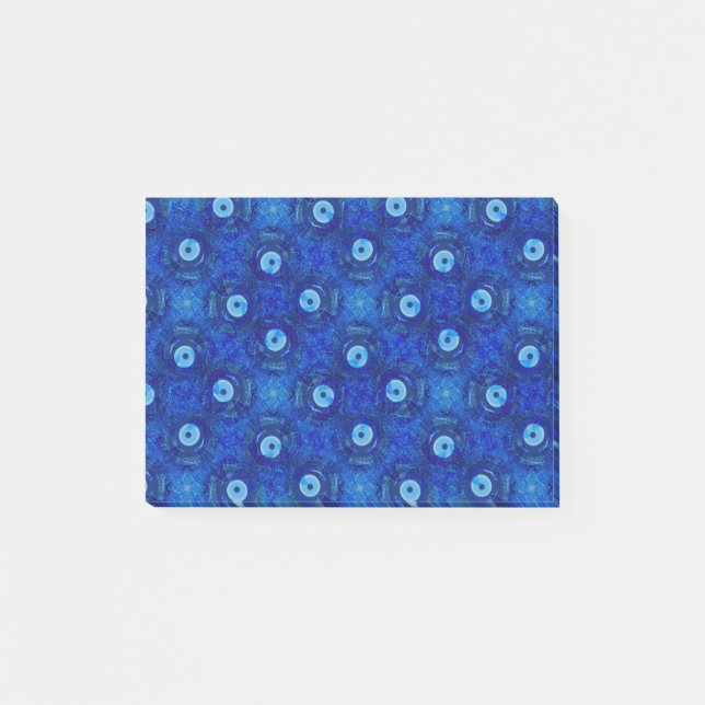 Coole, moderne digitale Kunst des blauen bösen Aug Post-it Klebezettel (Vorderseite)