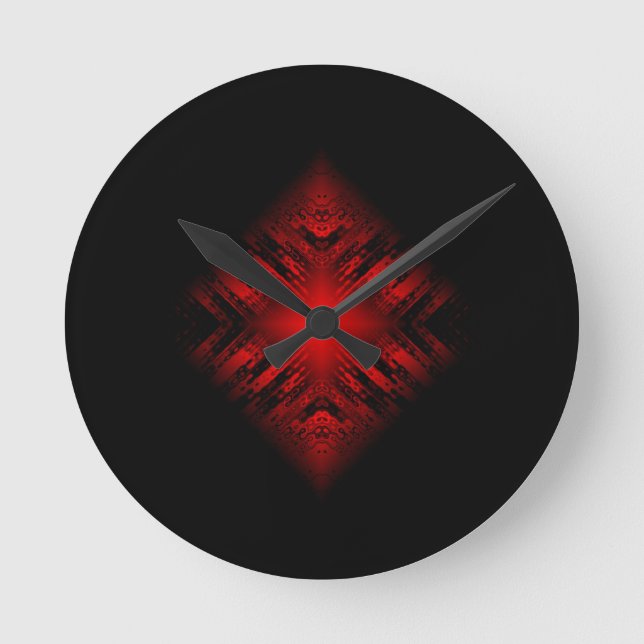 Coole moderne digitale Kunst Runde Wanduhr (Vorderseite)