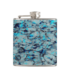 Coole, moderne Digitalkunst des blauen Wassers Flachmann