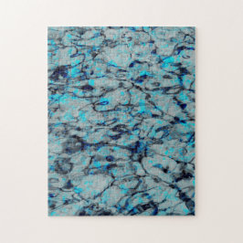 Coole, moderne Digitalkunst des blauen Wassers Puzzle