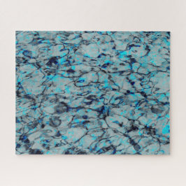 Coole, moderne Digitalkunst des blauen Wassers Puzzle