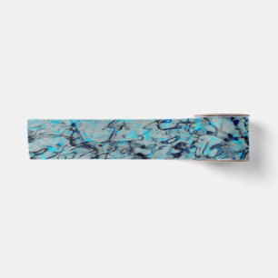 Coole, moderne Digitalkunst des blauen Wassers Satinband