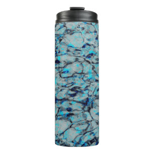 Coole, moderne Digitalkunst des blauen Wassers Thermosbecher