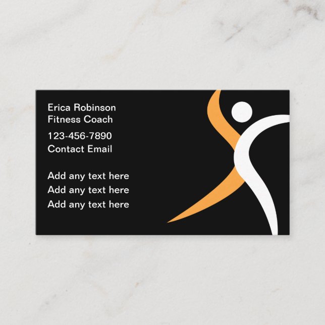 Coole, moderne Fitness Coach Business Cards Visitenkarte (Vorderseite)