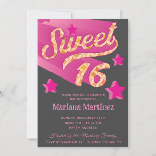 Coole moderne funky Super-Star Typografie pink Einladung