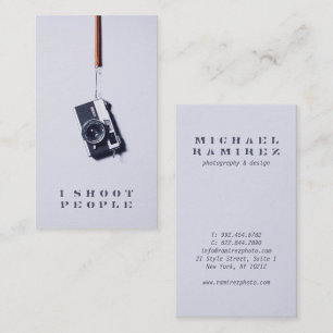 Coole, moderne, graue berufliche Fotokamera Visitenkarte