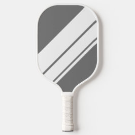 Coole, moderne graue, weiße, schlanke Streifen Pickleball Schläger
