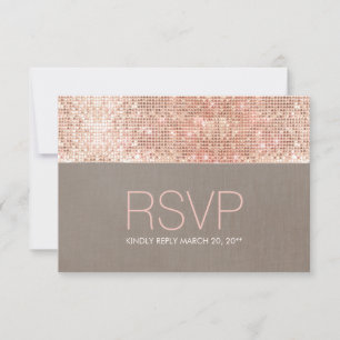 Coole moderne Imitate Rose Gold Sequins UAWG RSVP Karte
