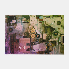 Coole moderne Maschinen Steampunk Geeky Pink Green Fußmatte