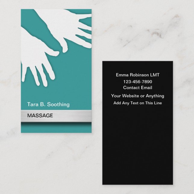 Coole moderne Massage Business Cards Visitenkarte (Vorne/Hinten)