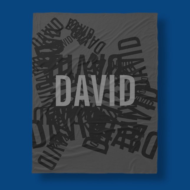 Coole, moderne Namenssammlung in Schwarz und Grau Fleecedecke (Von Creator hochgeladen)