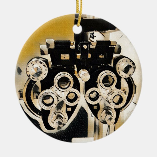 Coole moderne Optometriker Phoroptor Linsen Keramikornament (Vorne)