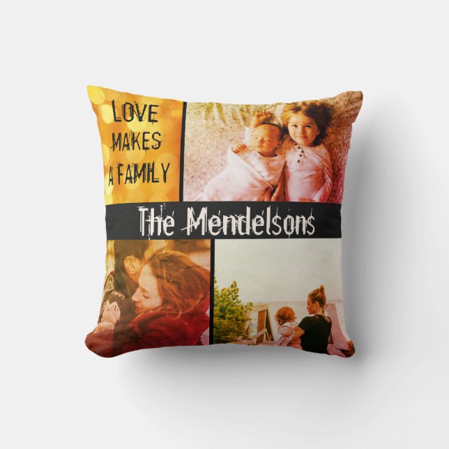 Coole moderne personalisierte Namensmitteilung und Kissen (Vorderseite)