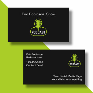 Coole moderne Podcast Mikrofon Visitenkarten Visitenkarte