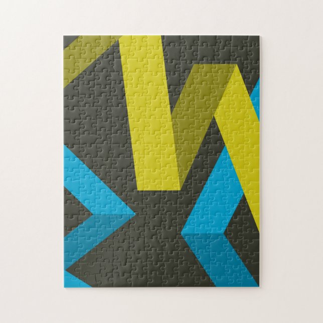 Coole, moderne, trendige geometrische Wege fließen Puzzle (Vertikal)