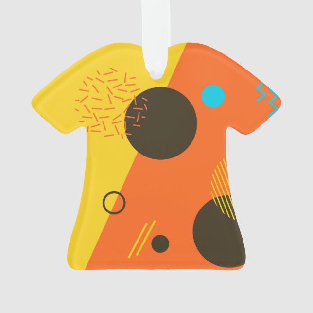 Coole, moderne, trendige Memphis-Illustration Ornament (Rückseite)