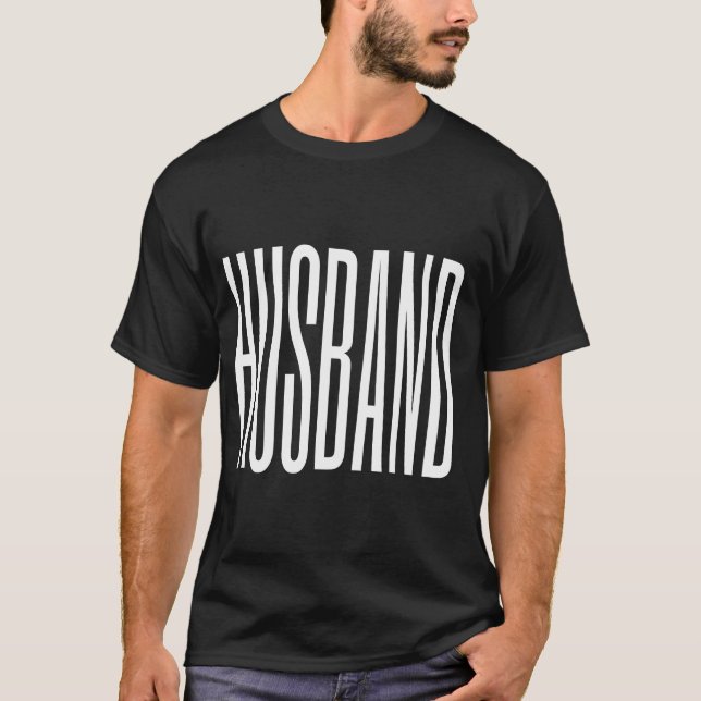 Coole moderne trendige, schlichte schwarze Husband T-Shirt (Vorderseite)