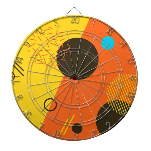 Coole, moderne, trendige, urbane Memphis-Illustrat Dartscheibe (vorne)