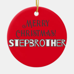 Coole moderne Typografie Frohe Weihnachts-Stepbrud Keramik Ornament