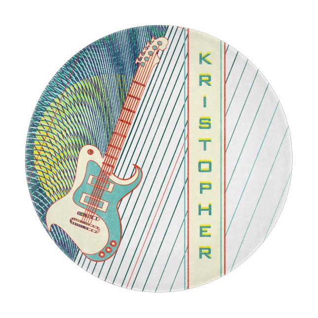 Coole moderne weiße und Aquamarine elektrische Git Schneidebrett (Vorderseite)