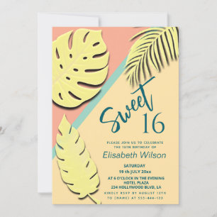 Coole moderne whimsy pastel Sommer tropisch Einladung