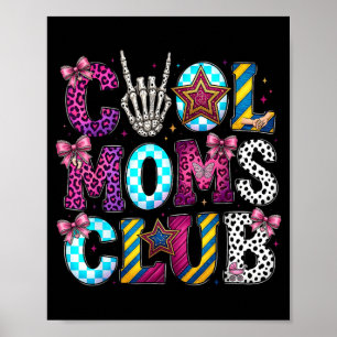 Coole Mom Club Retro Leopard Disco Hand Spaß Humor Poster