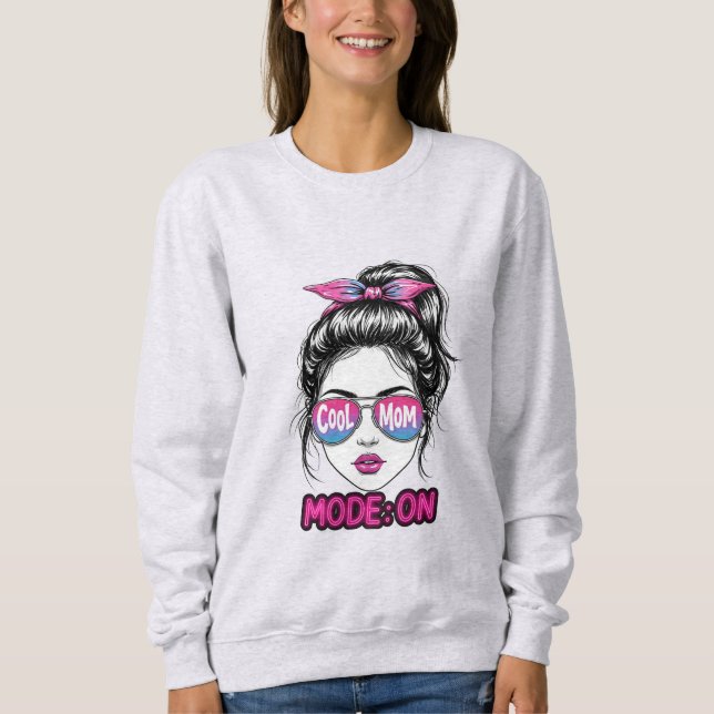 Coole Mom-Mode Ein – Lustiges Trendiges Mom-Leben- Sweatshirt (Vorderseite)