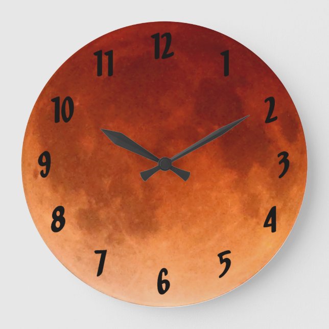 Coole Mondmondkontrolle am Lunar Eclipse Große Wanduhr (Vorderseite)