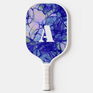 Coole Monogram Blue Abstrakte Art Pickleball Schläger