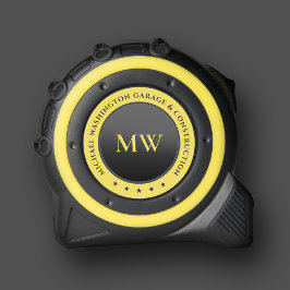 Coole Monogram Name Initials Black Yellow Modern Maßband