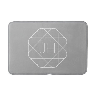 Coole Monogramm, Angesagte Logo-Stilanzeige   Grau Badematte