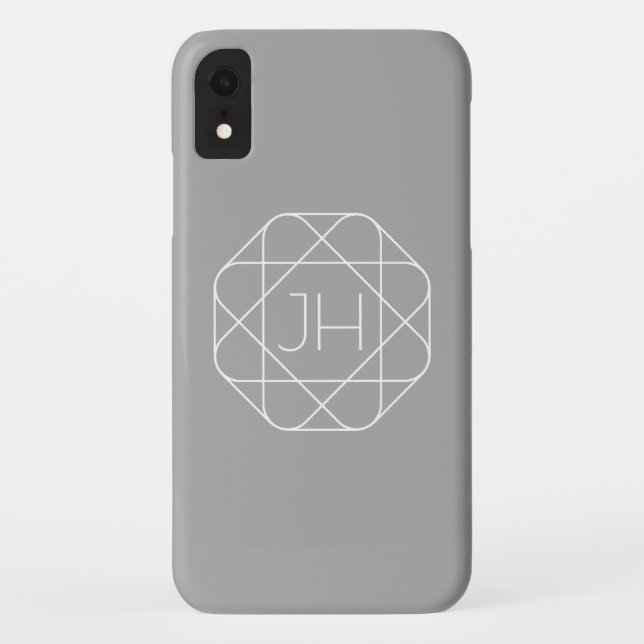 Coole Monogramm, Angesagte Logo-Stilanzeige | Grau Case-Mate iPhone Hülle (Rückseite)