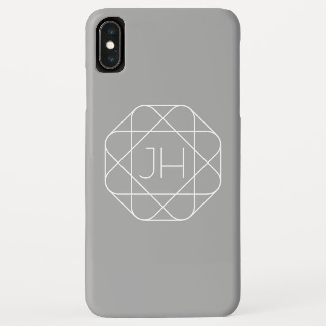 Coole Monogramm, Angesagte Logo-Stilanzeige | Grau Case-Mate iPhone Hülle (Rückseite)
