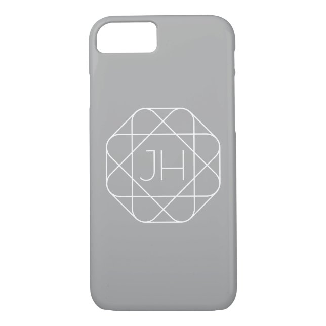 Coole Monogramm, Angesagte Logo-Stilanzeige | Grau Case-Mate iPhone Hülle (Rückseite)