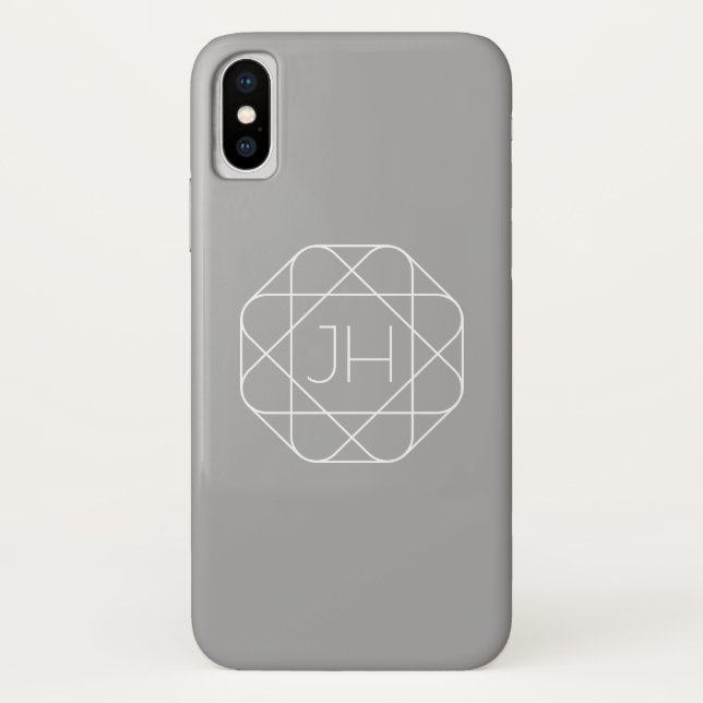 Coole Monogramm, Angesagte Logo-Stilanzeige | Grau Case-Mate iPhone Hülle (Rückseite)