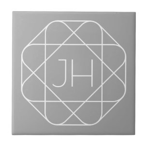 Coole Monogramm, Angesagte Logo-Stilanzeige Grau Fliese