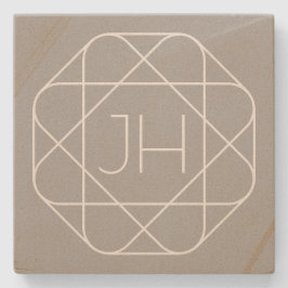 Coole Monogramm, Angesagte Logo-Stilanzeige | Grau Steinuntersetzer