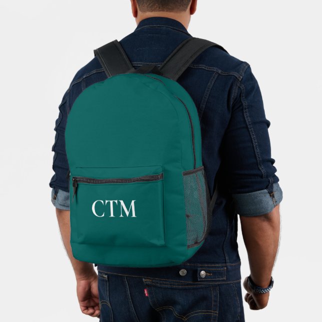 Coole Monogramm auf Aquamarin Bedruckter Rucksack (Insitu (Modell))