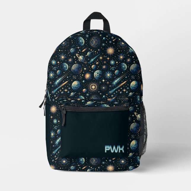 Coole Monogramm-Initialen für den Außenbereich Bedruckter Rucksack (Vorderseite)