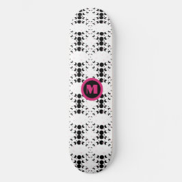 Coole Monogramm-Sterne und Mondpolka-Punkt Skateboard