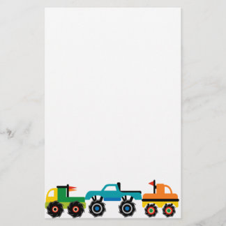 Coole Monster Trucks Blaue grüne Geschenke für Jun Briefpapier