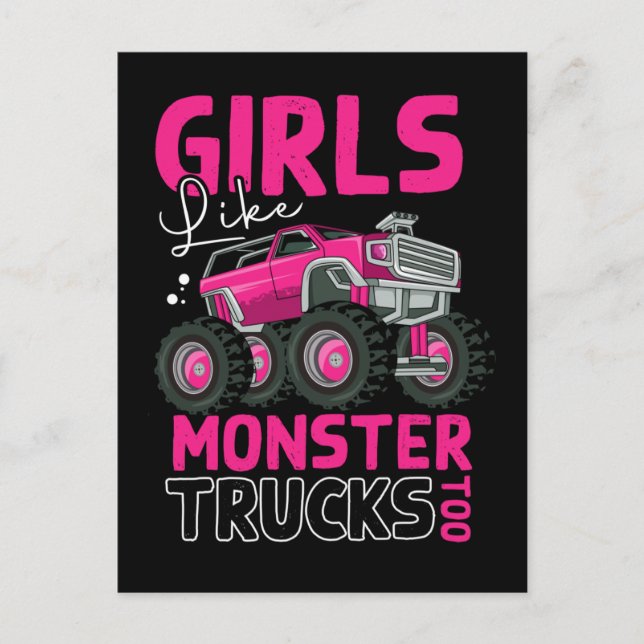Coole Monster Trucks Girls Monster Truck Postkarte (Vorderseite)