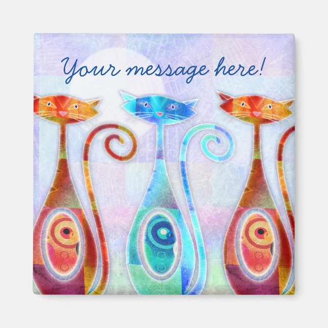 Coole Moonkats, maßgeschneidert Magnet (Vorne)