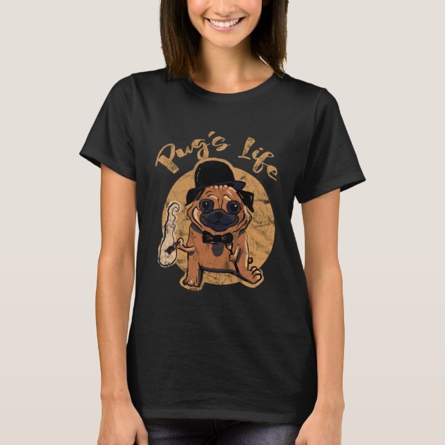 coole Mops Gesicht Mops s Leben Weihnachten Mops T-Shirt (Vorderseite)