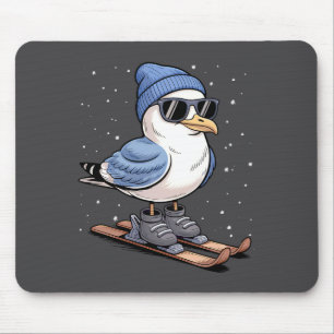 Coole Möwe Auf Skiern - Nordische Wintermöwen Aprè Mousepad