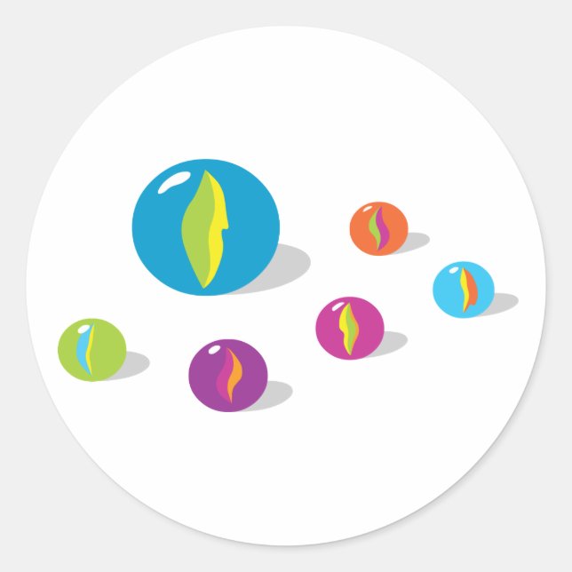 Coole Murmeln Runder Aufkleber (Vorderseite)