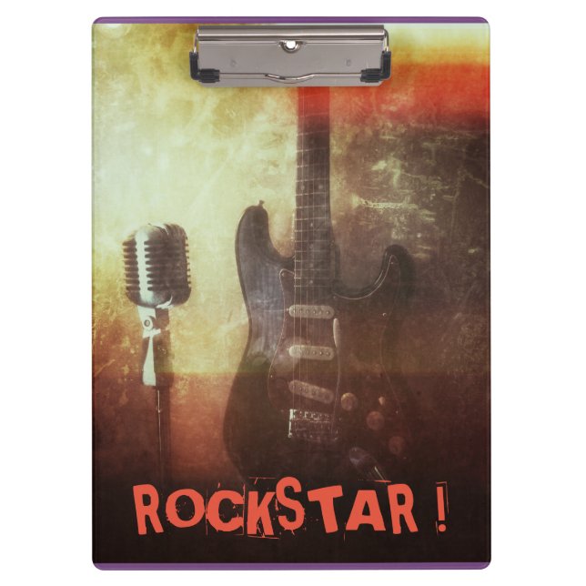 COOLE MUSIK-GITARREN-THEMED KLEMMBRETT (Vorderseite)