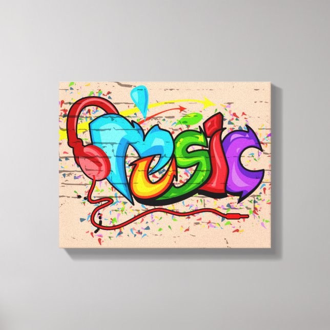 Coole Musik Graffiti Leinwanddruck (Vorderseite)
